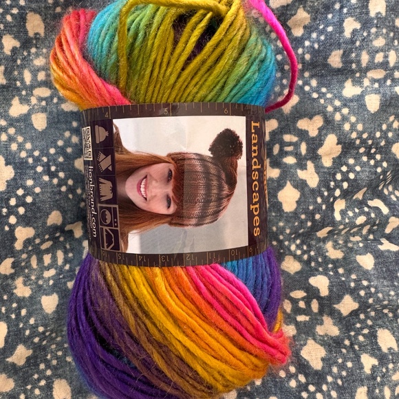 Acrylic Yarn Lot - Burgundy and Rainbow - Picture 3 of 9